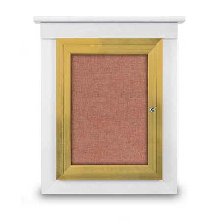 United Visual Products Sliding Glass Enclosed Letterboard, 72"x3 UV9007ACS-GOLD-WHITE